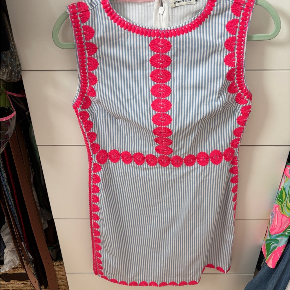 Vineyard Vines Blue and Pink Striped Mini Dress